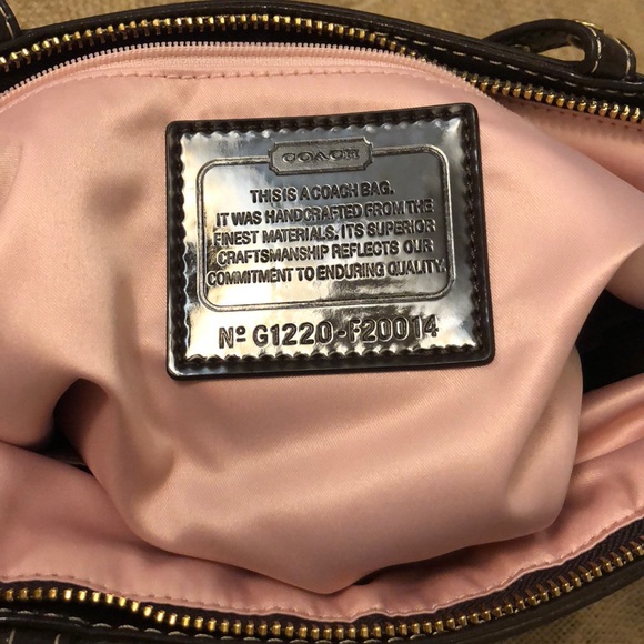 Coach Signature Stripe Studded Sateen Tote - Picture 6 of 8